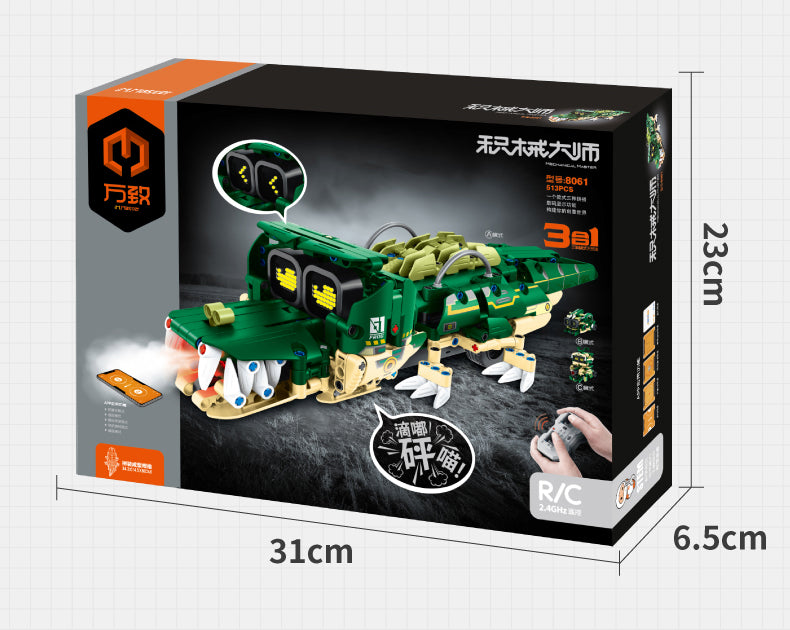 kit de construcție crocomobil cu afișaj electronic programabil, 3-în-1 rc și aplicație | im-master (8061)