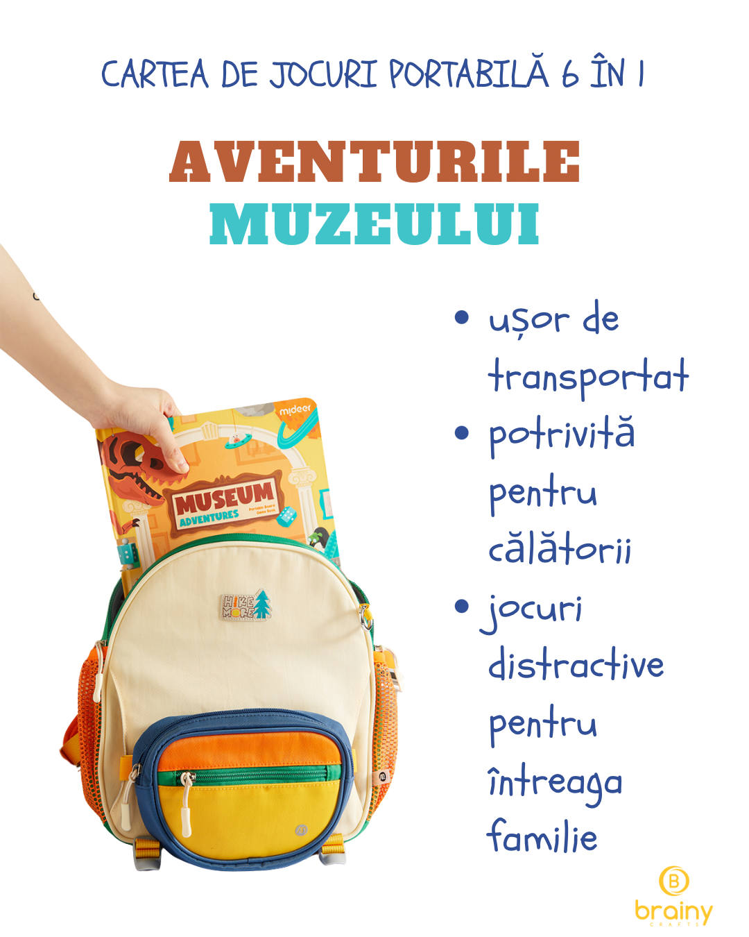 “aventurile muzeului” - carte de jocuri portabilă 6 în 1