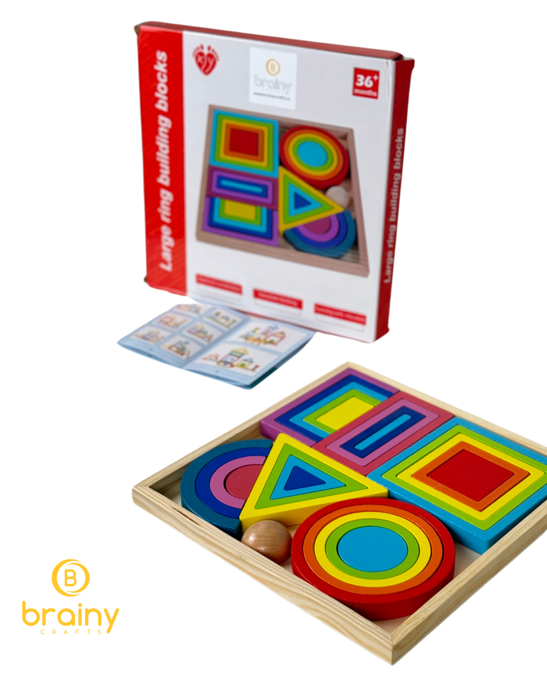 set de blocuri constructive „geopuzzle” - jucărie educativă din lemn