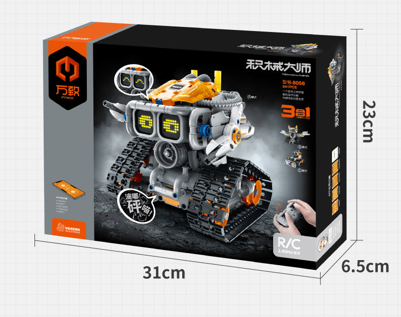 kit de construcție brainybot cu afișaj electronic 3-în-1 rc & app | im.master (8056)