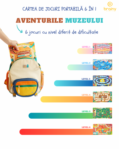 “AVENTURILE MUZEULUI” - carte de jocuri portabilă 6 în 1
