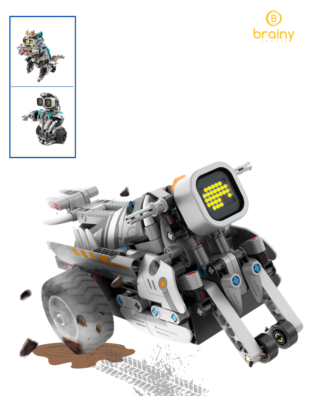 kit de construcție robodragon cu afișaj electronic programabil 3-in-1 rc & app - im.master (8054)