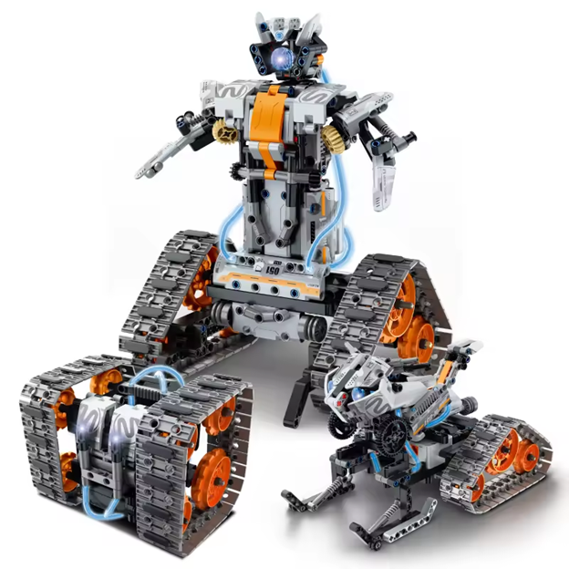 robot interactiv cu telecomandă programabil 4in1, potrivit pentru interior și exterior, educațional, led - brainy crafts